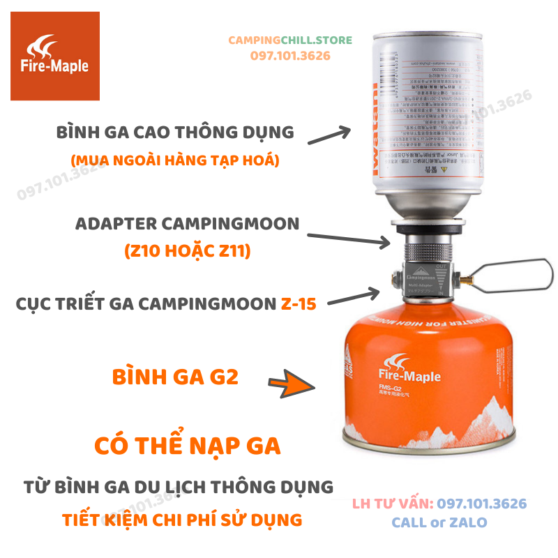 BÌNH GA DÃ NGOẠI, CẮM TRẠI FIRE MAPLE FMS-G2