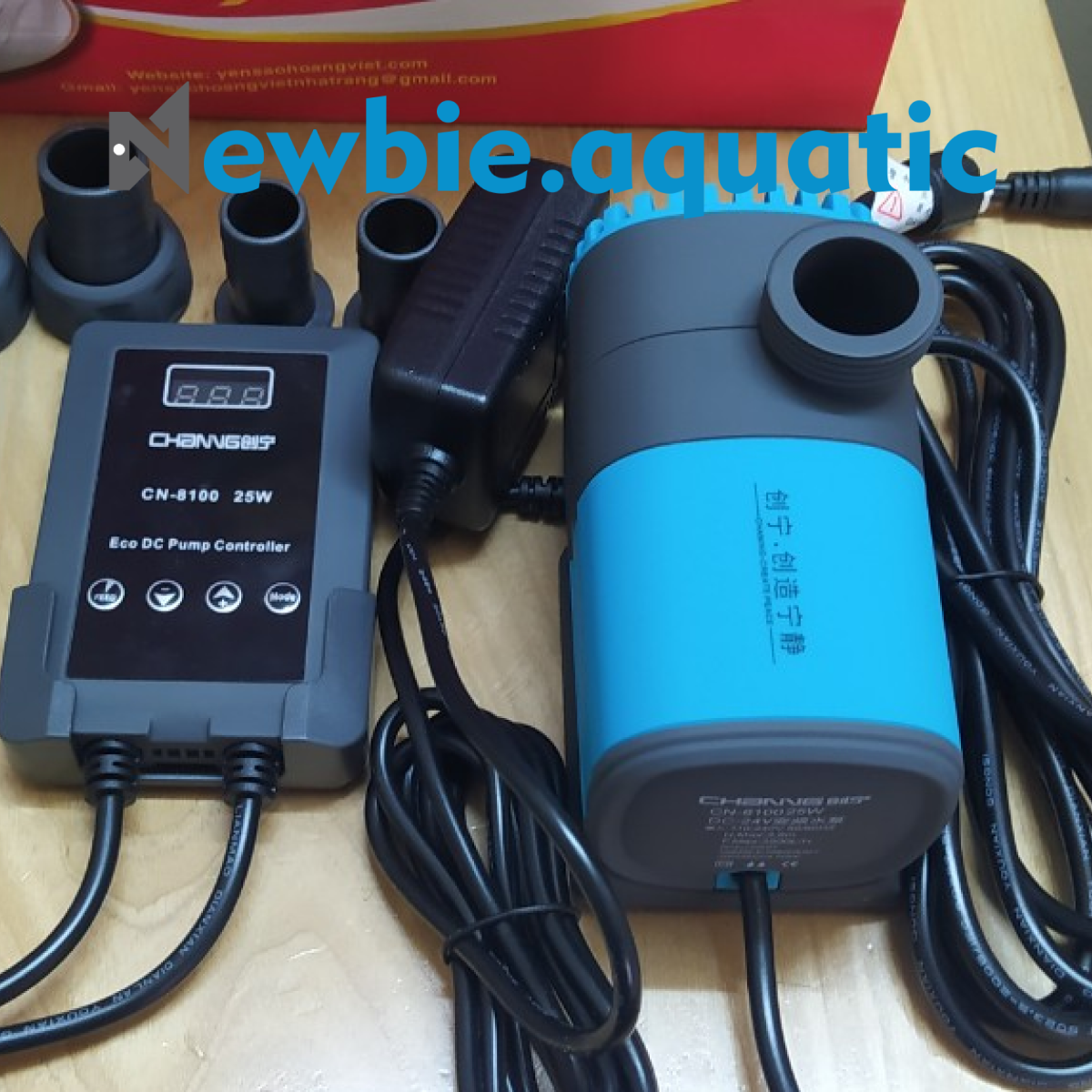 Máy bơm Chaning CN 8100 - Bơm chống giật DC Pump DC24V phù hợp chơi bể cá cảnh, thủy sinh