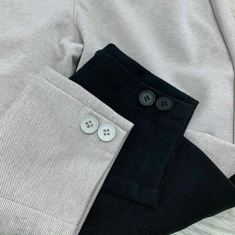 Quần baggy nữ chất dạ cạp chun đính cúc đôi trẻ trung