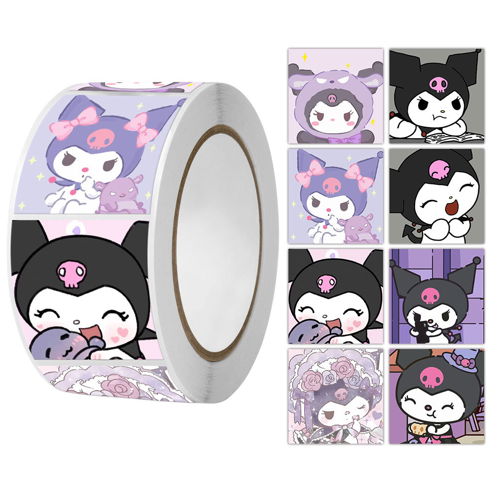 Cuộn 500 tem Sticker vuông Sanrio dễ thương - 2cm