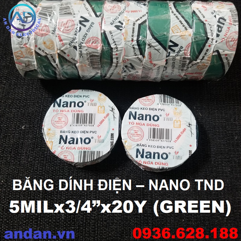 Băng dính cách điện nano - tnd, băng keo điện pvc nano – tô nga dũng