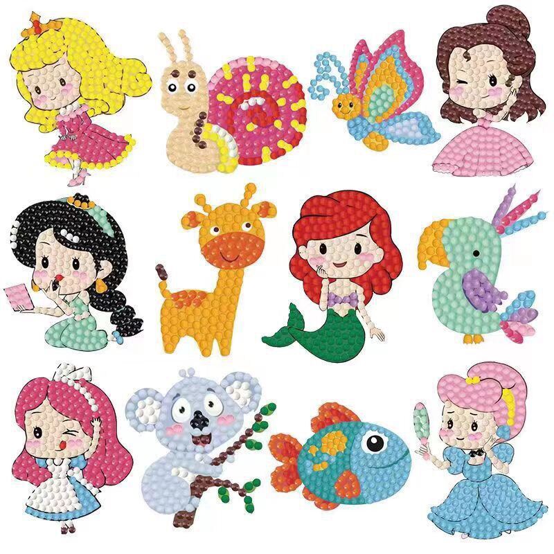 Bộ sticker tranh đính đá handmade cho các bé
