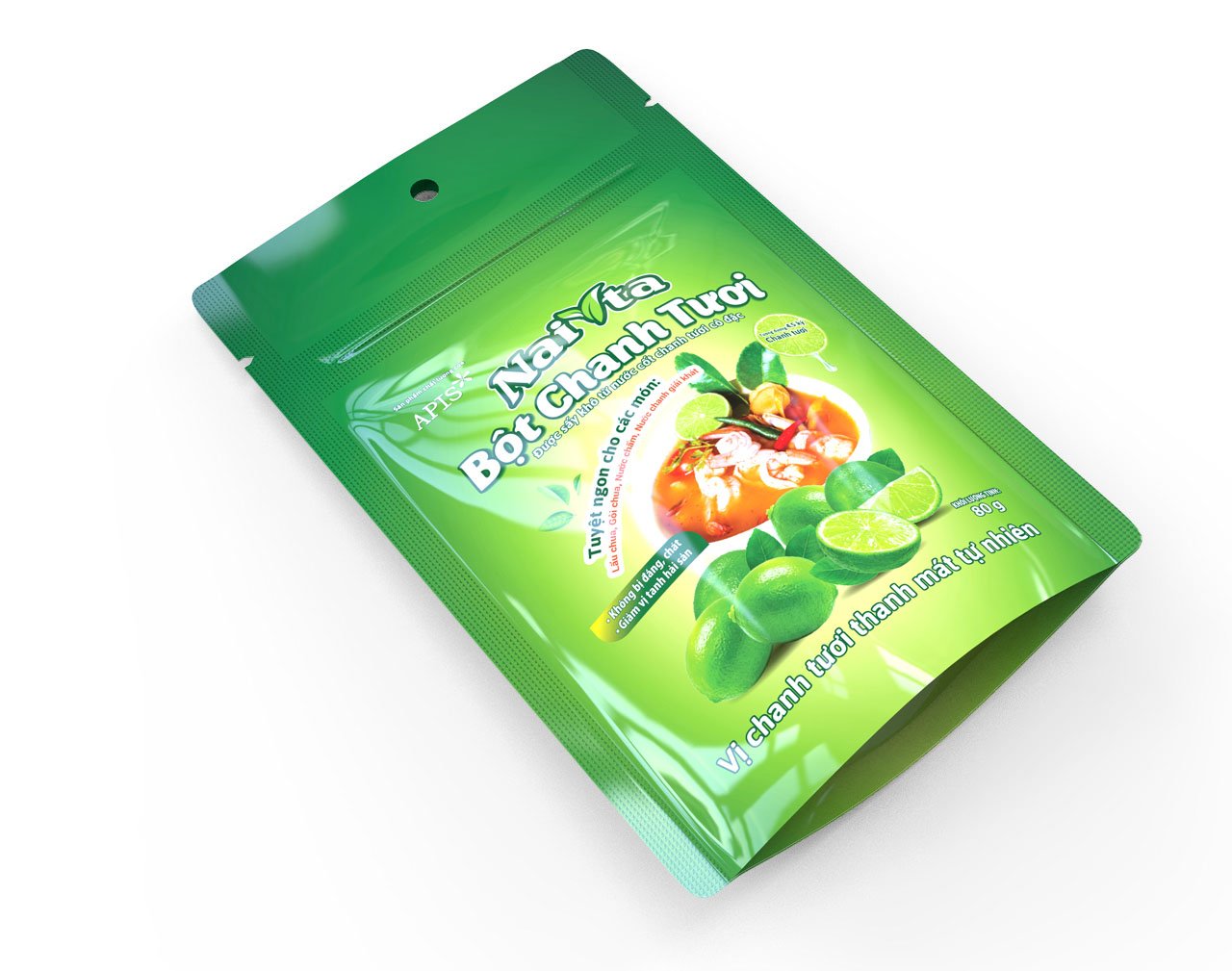 Bột chanh tươi - cô đặc từ nước cốt chanh - túi 80g