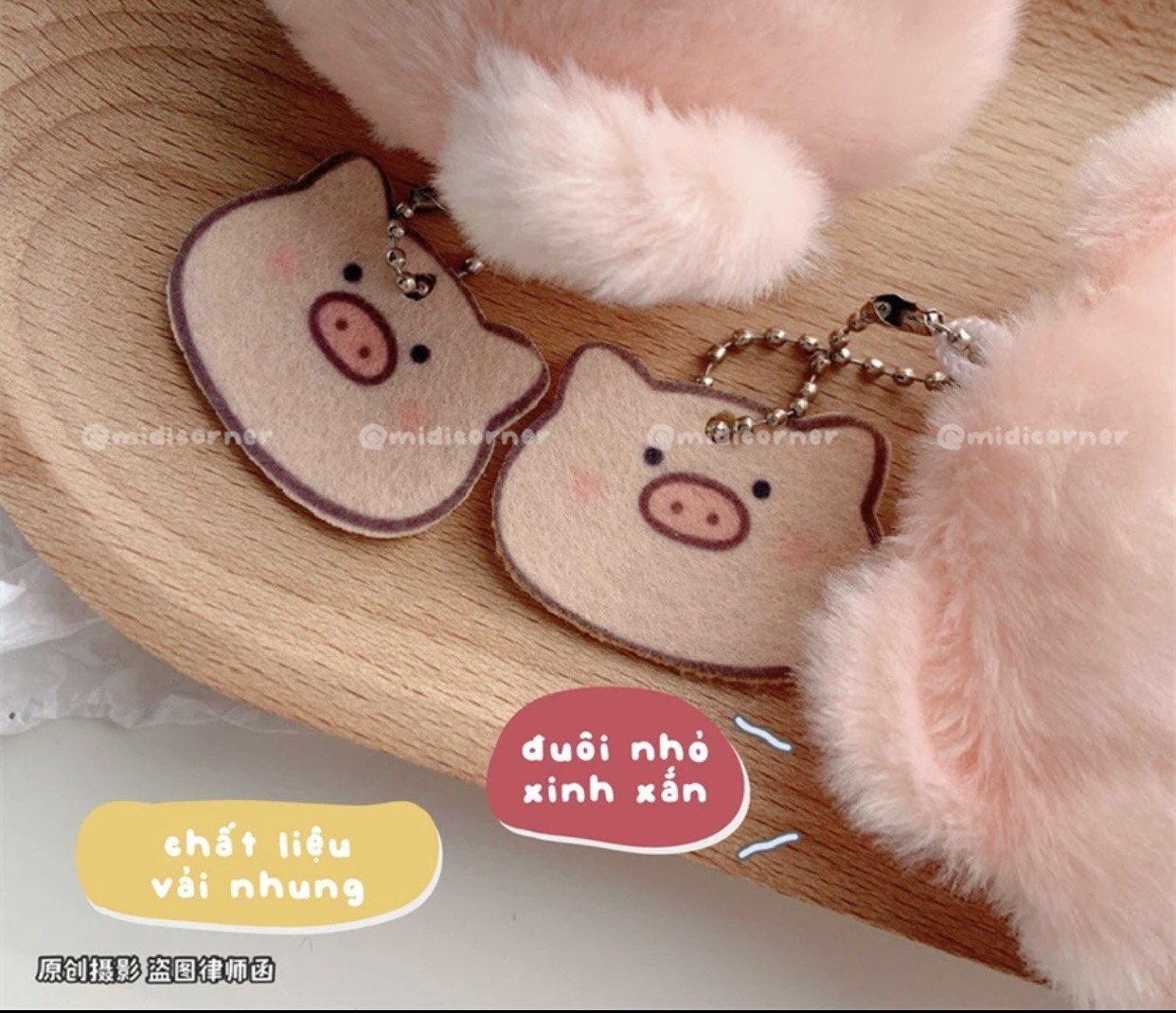 Móc khoá đầu heo siêu dễ thương