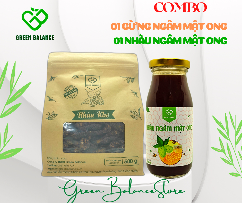 Combo 01 Nhàu ngâm mật ong và 01 túi nhàu khô 500g