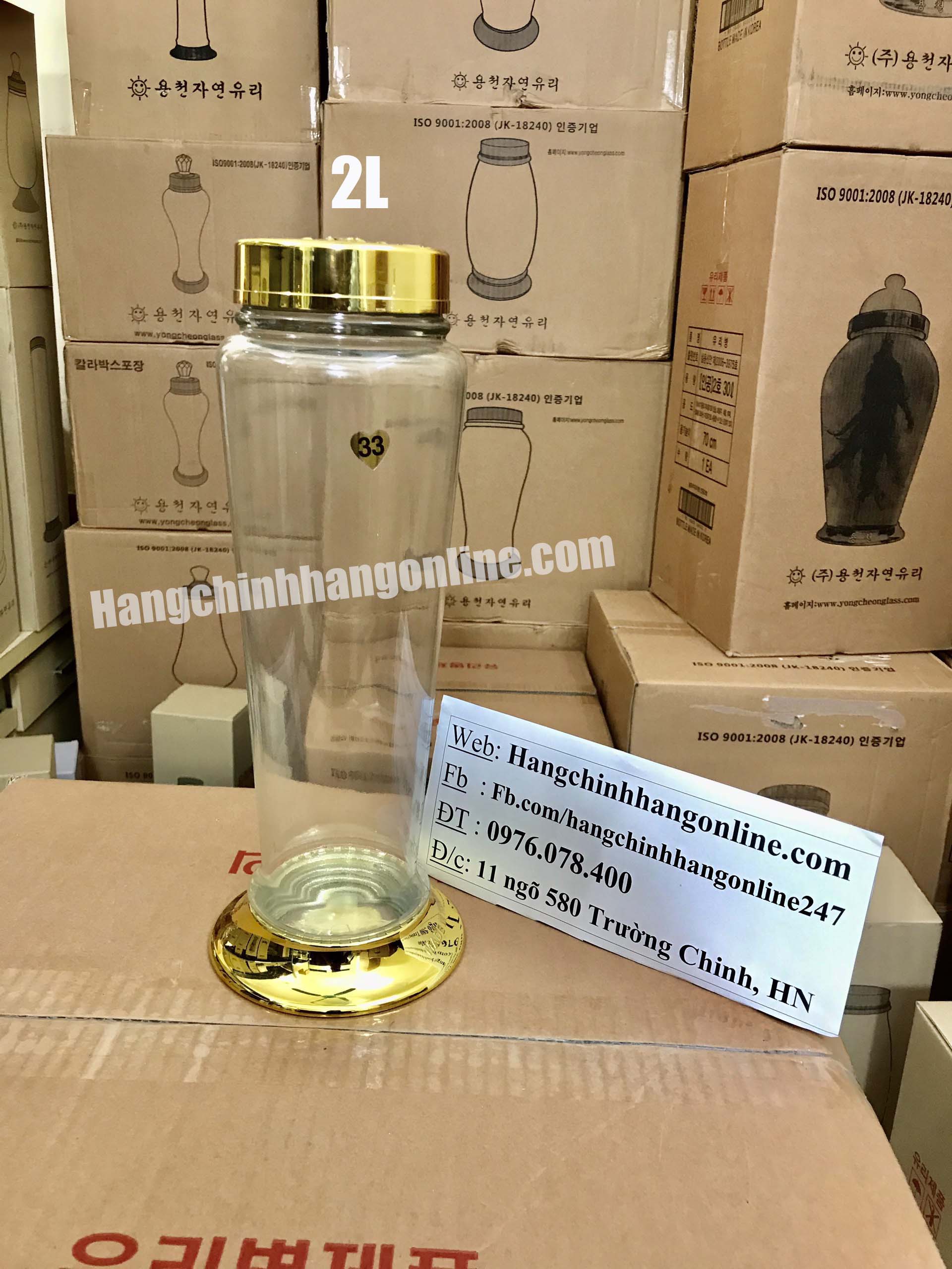 Bình Ngâm Rượu Hàn Quốc 2 Lít (Bình Thon)