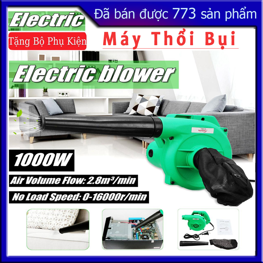 Máy Thổi+Hút Bụi Cầm Tay ABG Công Suất Lớn 1000W Tốc Độ Không Tải 3000-16000r/min Máy Vừa Thổi Vừa Hút Đa Năng Ứng Dụng Nhiều Trong Các Xưởng Mộc, Vệ Sinh Máy Móc – Hàng Chính Hãng