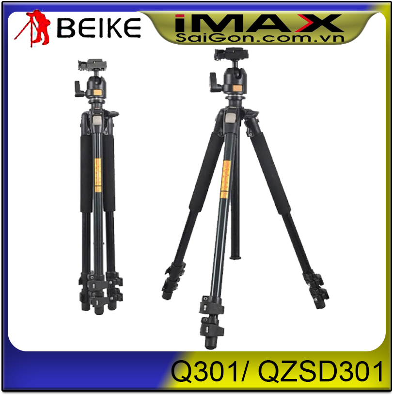 Chân máy ảnh Tripod Beike Q-301 + da cừu lau len (Da thật)
