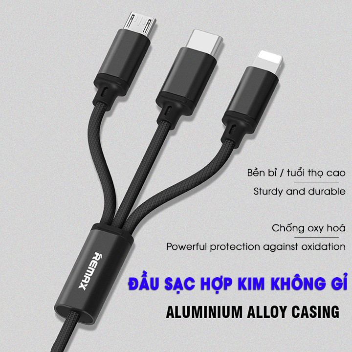 Cáp sạc remax 3 đầu dây dù rc-131th