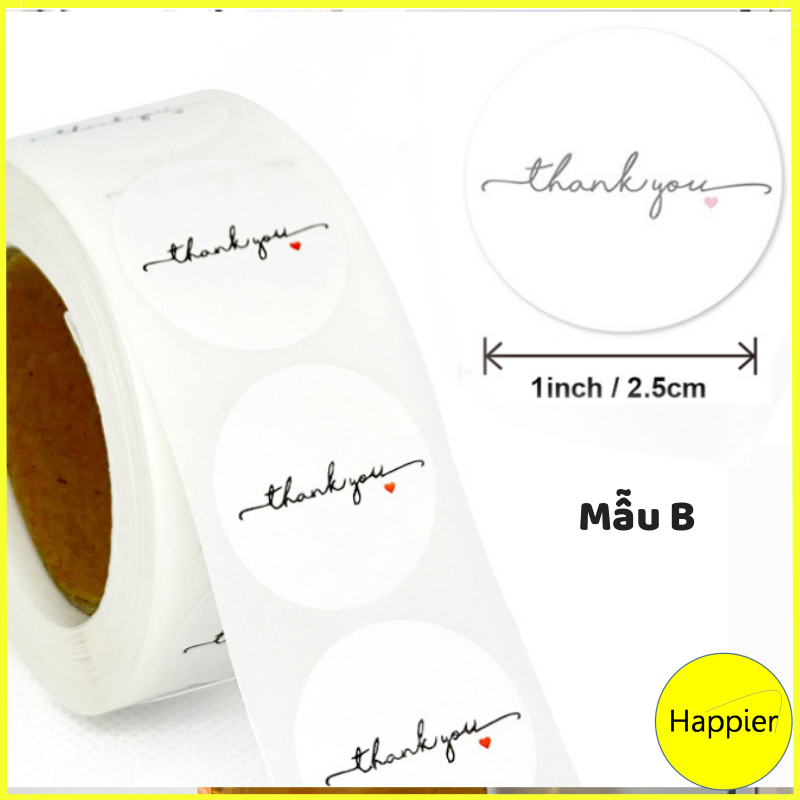 [HCM]Tem Dán Thank You 1 Cuộn 500 Miếng