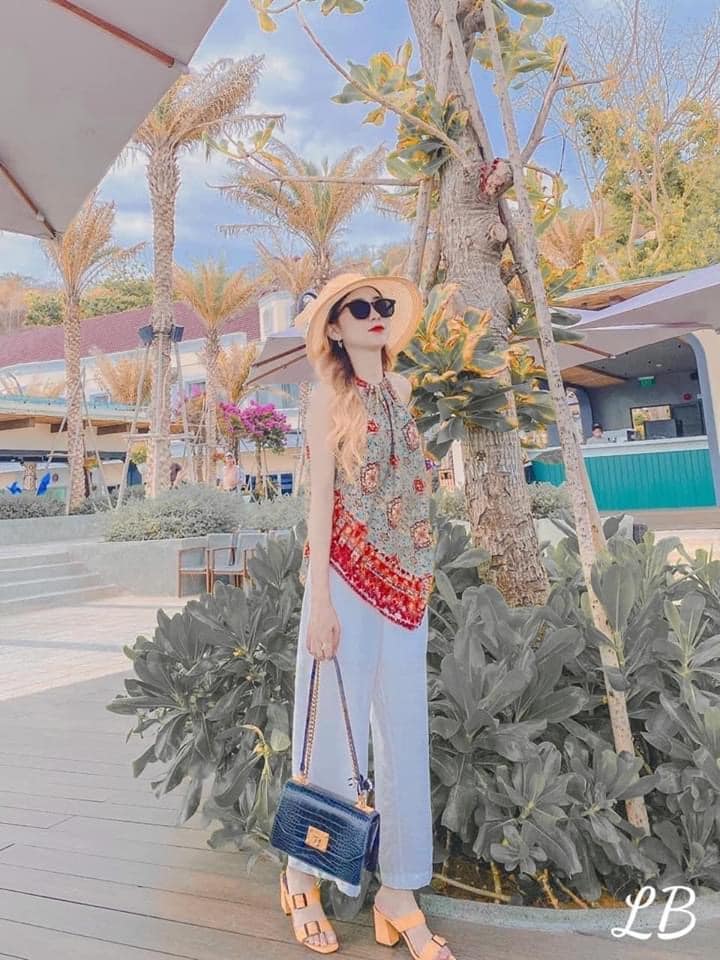 ( ẢNH THẬT) SÉT ÁO YẾM THỔ CẨM KÈM QUẦN ỐNG RỘNG TRẮNG HÀN QUỐC, LEVERMART