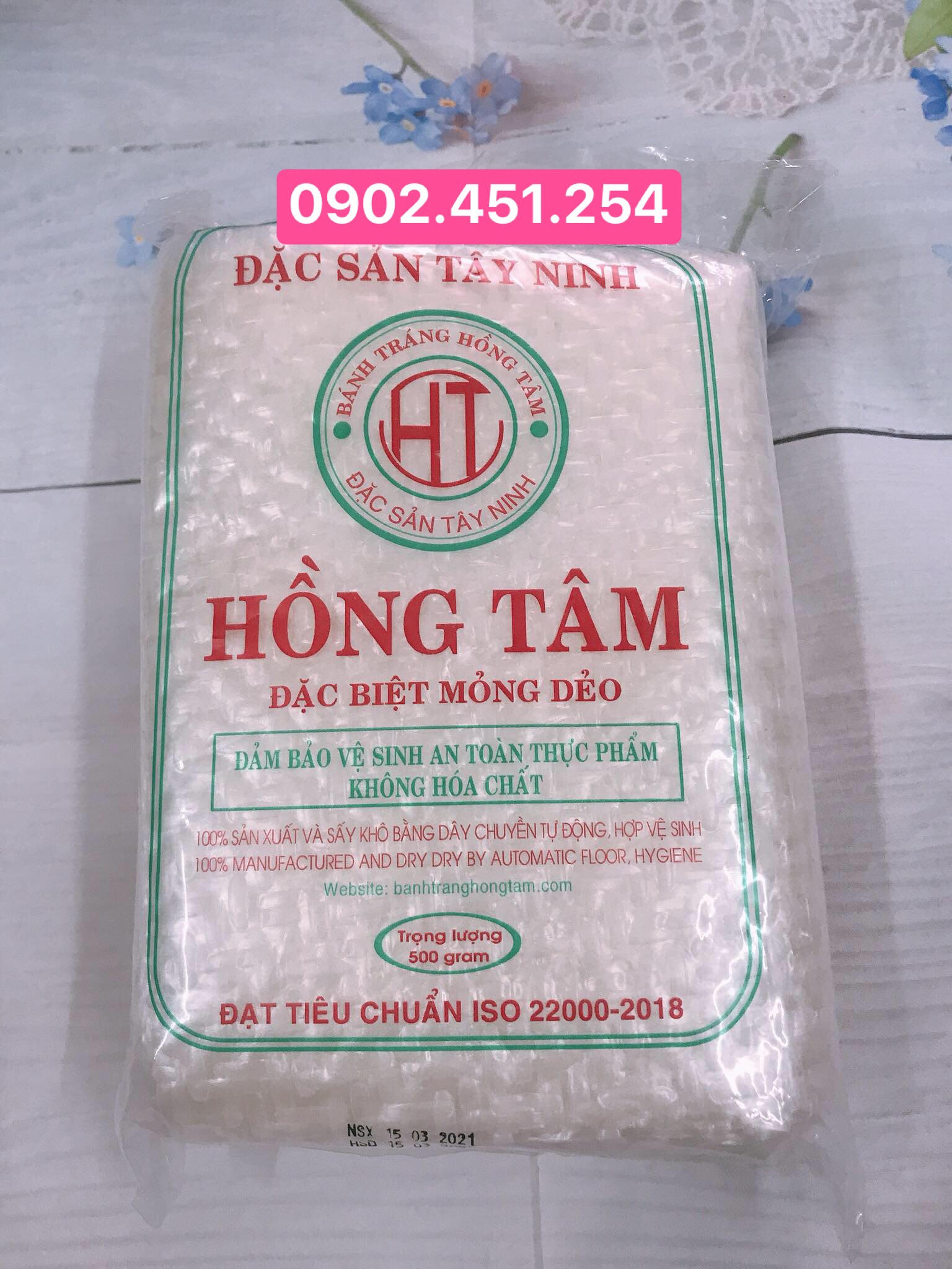 HCM - 450gr Bánh Tráng Trắng Siêu Mỏng Hồng Tâm Tây Ninh