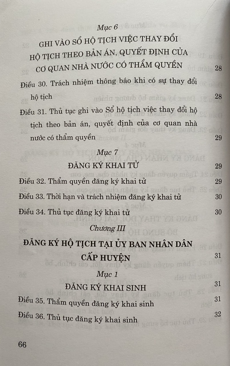 Luật Hộ Tịch ( hiện hành )