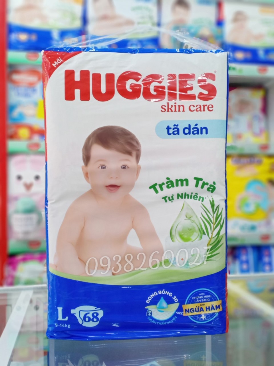 Tã Dán Huggies tràm trà S80/M76/L68/XL62/XXL56 miếng