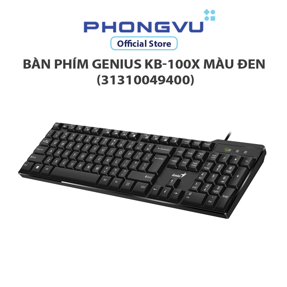 Bàn phím genius kb-100x màu đen - bảo hành 12 tháng