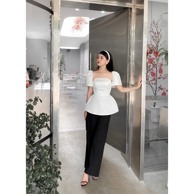 [Mã LAZFASHION42 - giảm 15% đơn từ 349k] Áo Chít Eo Tay Phồng- HONEY TOP