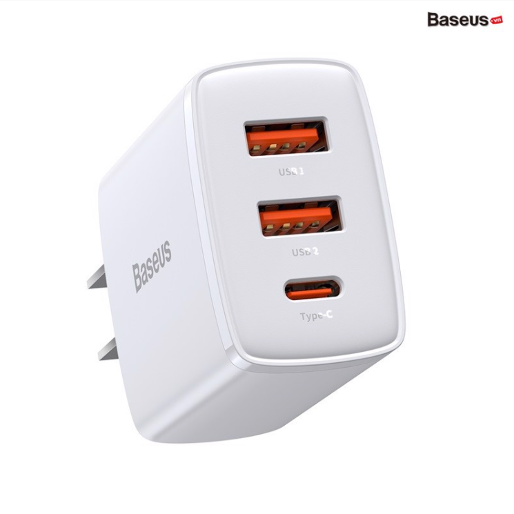 Củ Sạc Nhanh Baseus 30W Compact Quick Charger ( USB Dual Port + Type C, 30w PD / QC3.0 Multi Quick Charge Support )