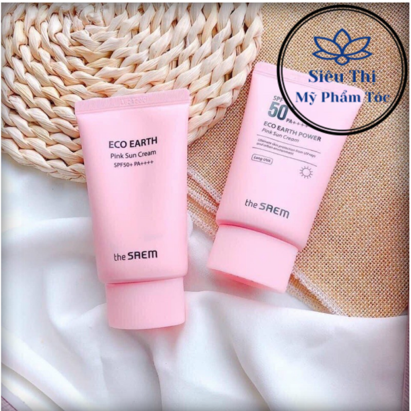 Kem chống nắng The Saem 💝Freeship💝 Kem chống nắng Pink Eco Earth Pink Sun Cream 50g SP36