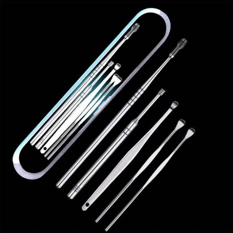 [FREESHIP] Bộ 5 Dụng Cụ Lấy Ráy Tai iNox (Hộp Nhựa)