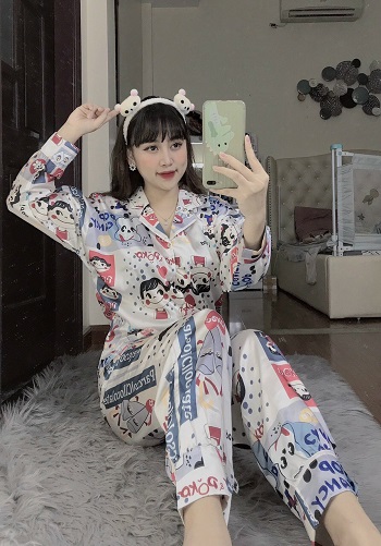 Sét đồ bộ lụa satin cao cấp phối nhiều màu cực hót