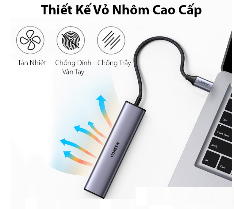 Bộ chia Hub USB Type C to LAN+ 3 Cổng USB 3.0 Ugreen 20932