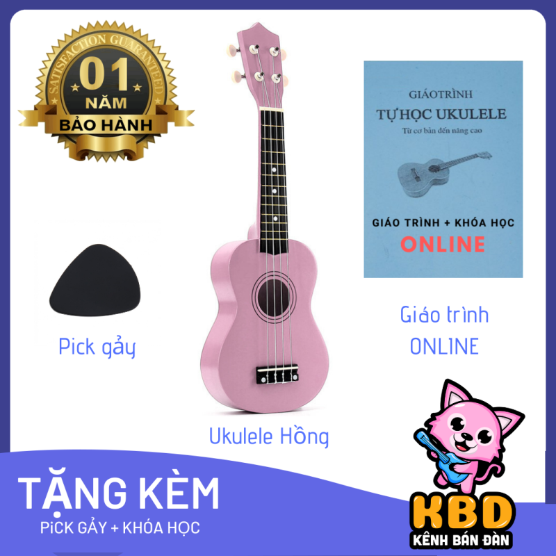 Đàn Ukulele 21 màu trơn + 2xPick gảy