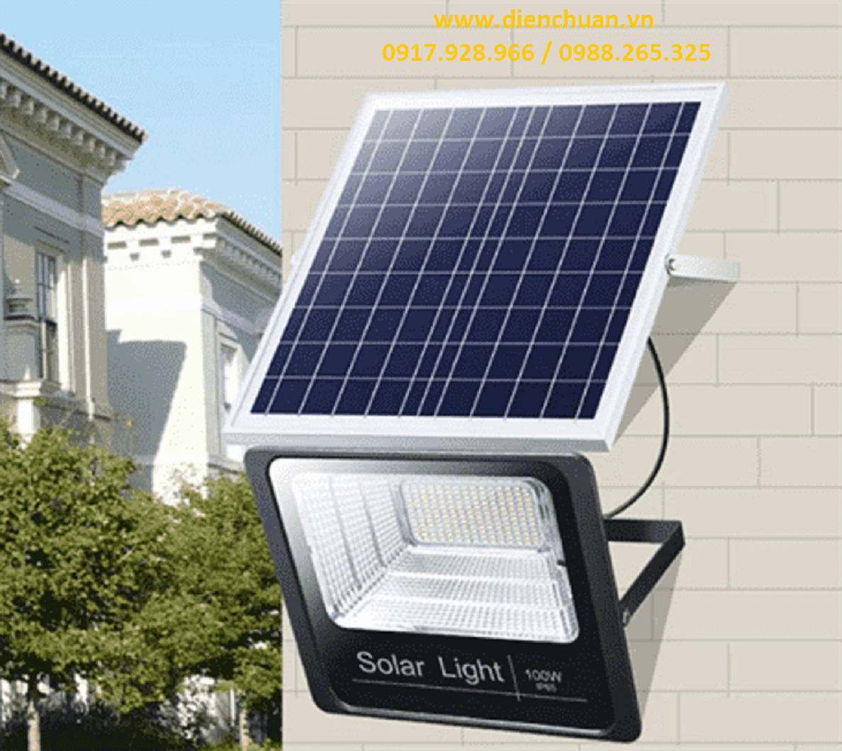 Đèn led pha năng lượng mặt trời 100W