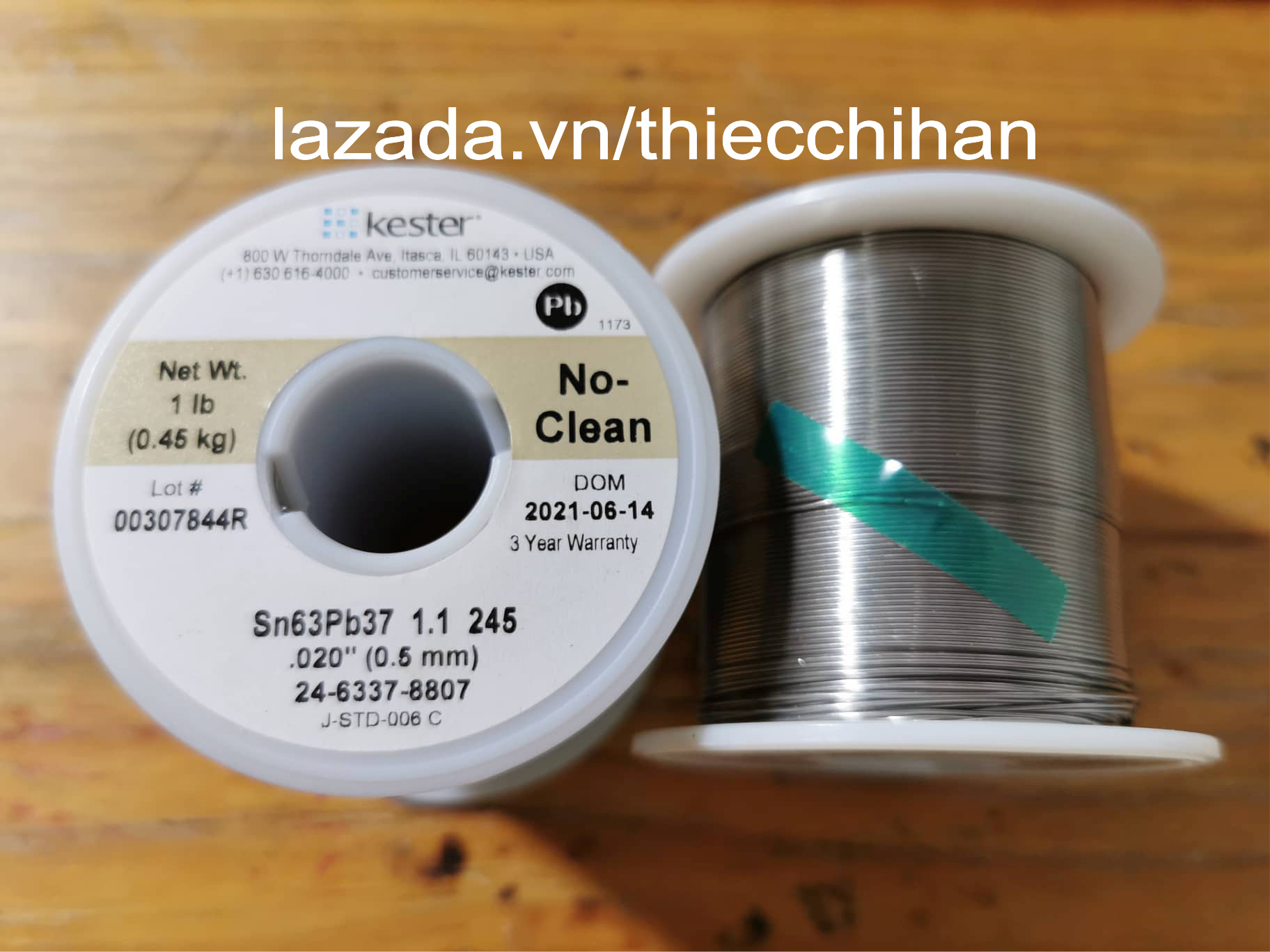 Cuộn chì hàn siêu bóng Kester 450g dây 0.5mm