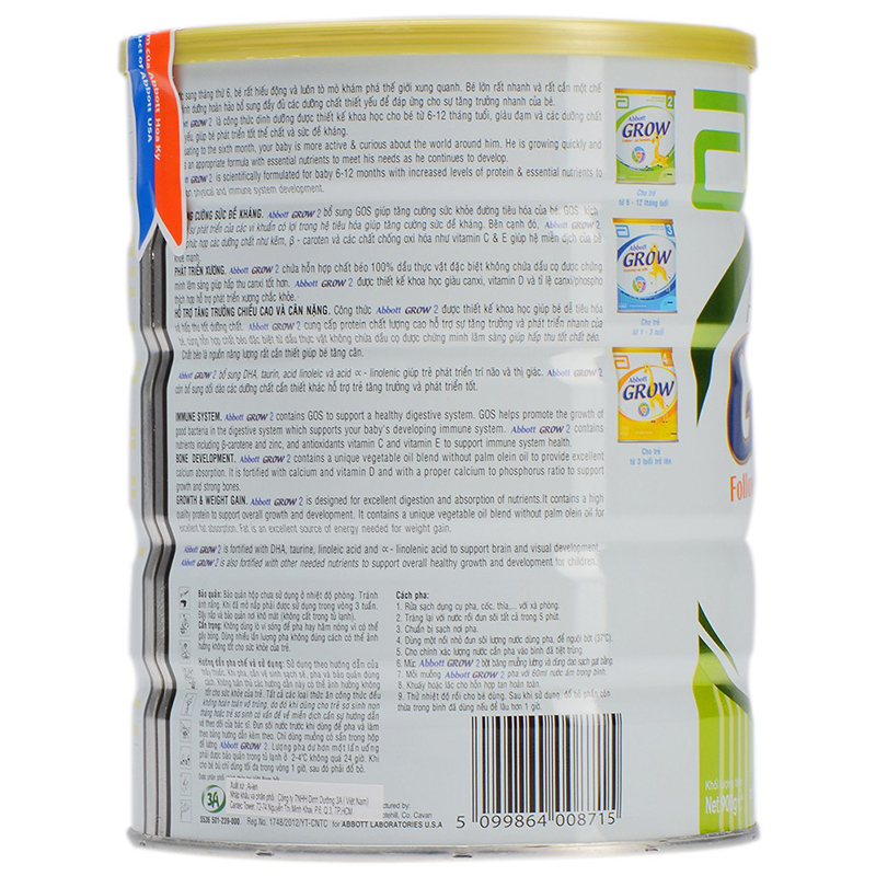 Bộ 2 Sữa bột Abbott Grow 2 (6 - 12 tháng) 900g