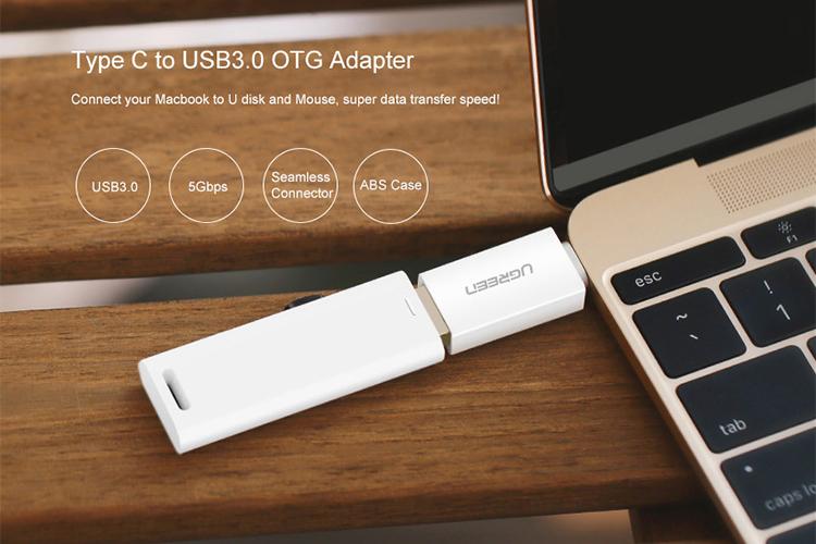Đầu chuyển Type-C sang USB 3.0 Ugreen 30155 Chính Hãng