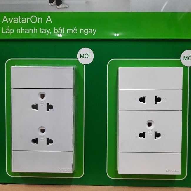 [HCM]Combo 1 ổ cắm đôi lỗ 3 lổ  + 1 mặt nạ 3  Schneider M3T426UST2+M3T03