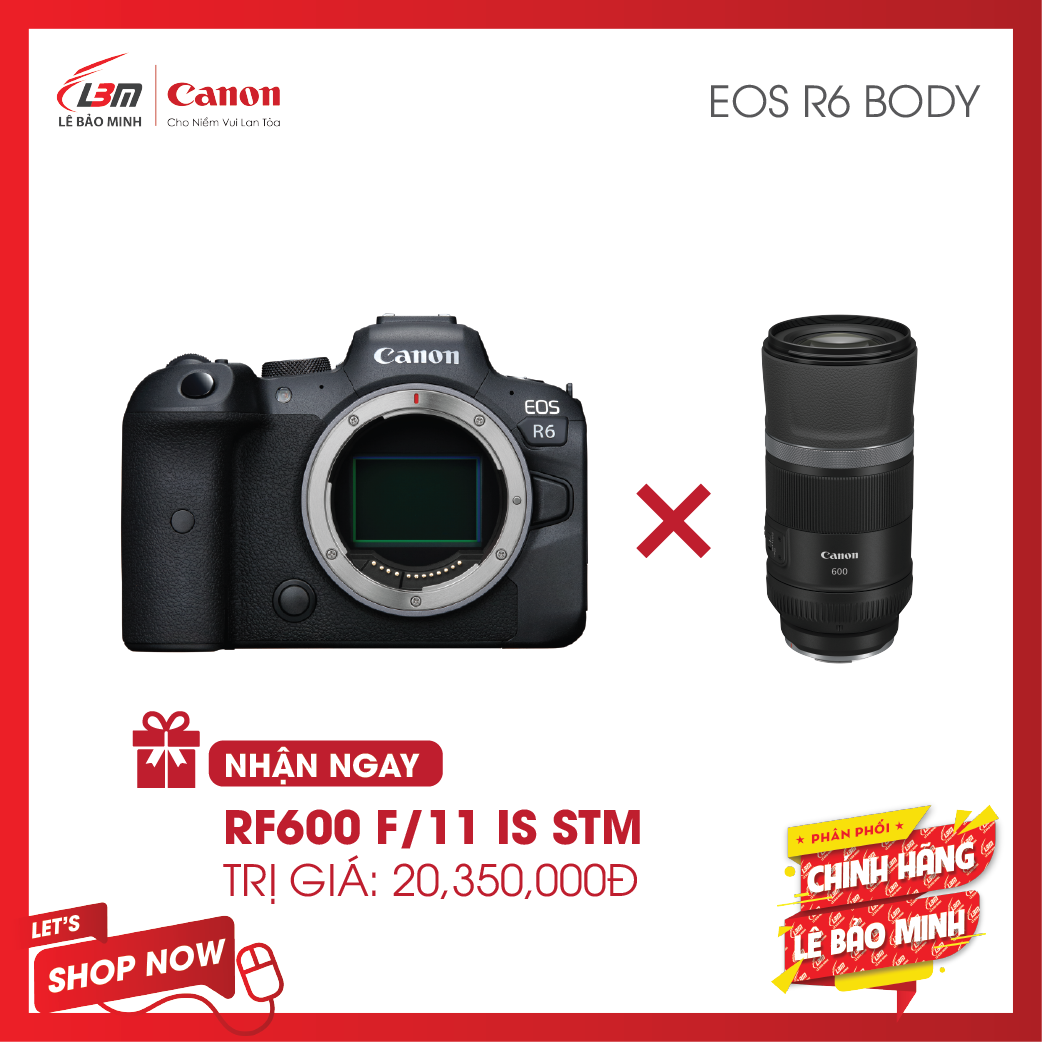 [voucher 9%]Máy ảnh Canon EOS R6 Body  - Chính Hãng Lê Bảo Minh