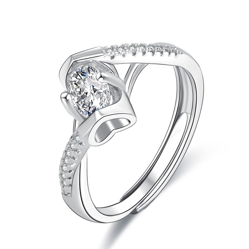 Nhẫn bạc nữ đính đá Moissanite độc đáo