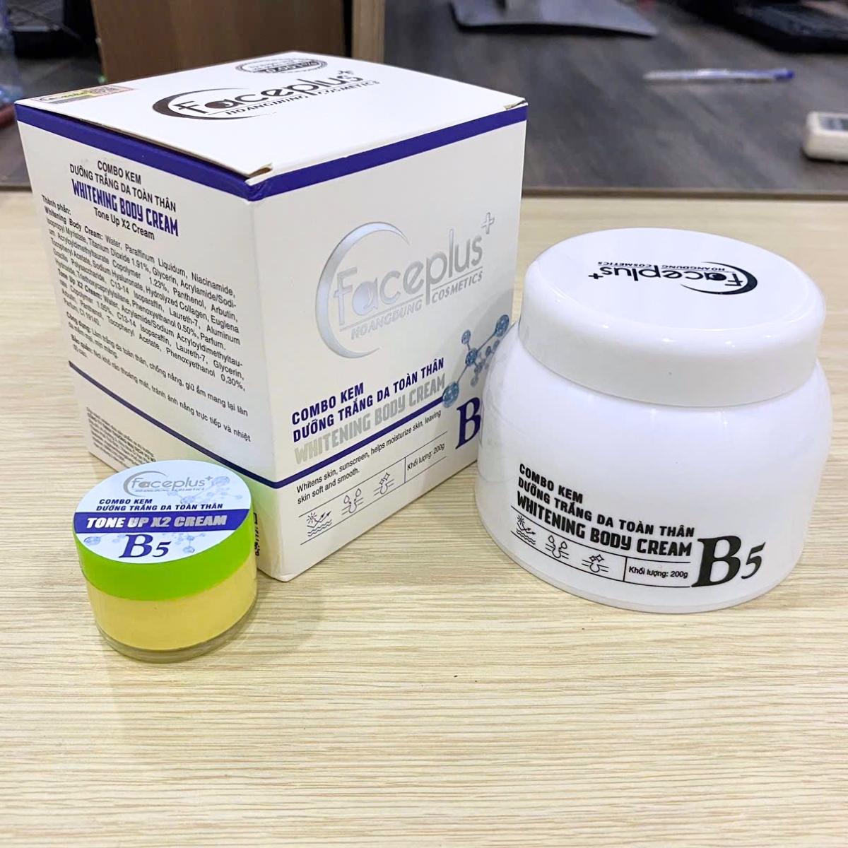 [Mẫu mới] Bộ COMBO (Kem Body + Dưỡng kích trắng) FacePlus+ 200g