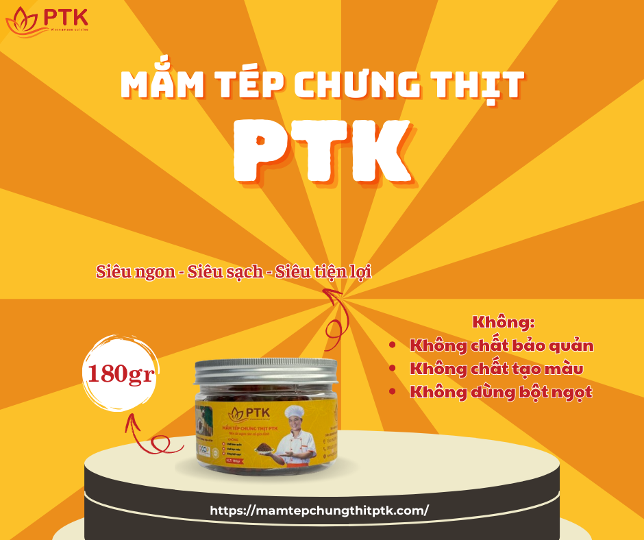 Thịt Chưng Mắm Tép PTK ( Mắm Tép Chưng Thịt PTK ) hộp 180gr