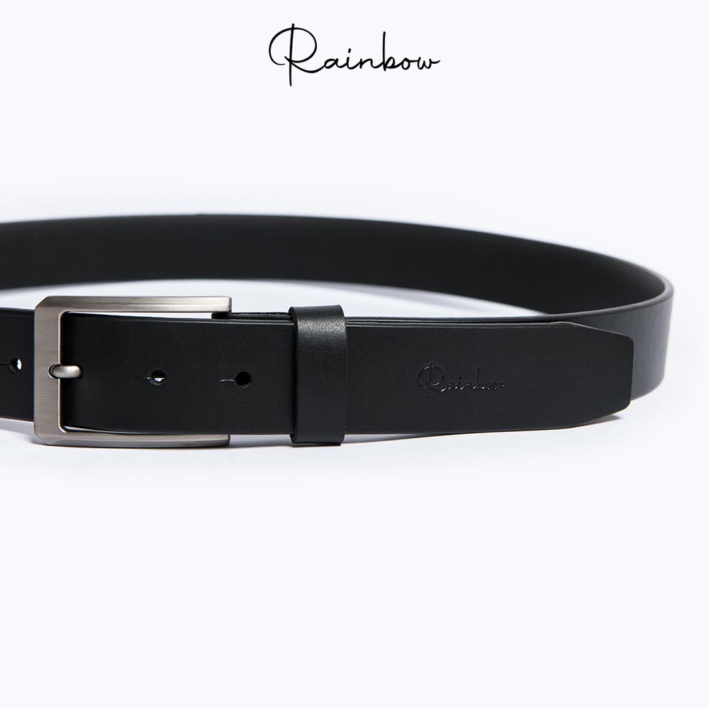 Thắt lưng nam da bò thật đẳng cấp Rainbow BELT-004-BLK màu đen