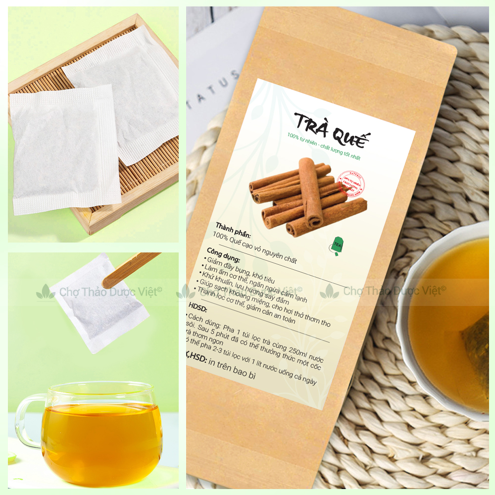Trà quế túi lọc (Giải cảm, giữ ấm cơ thể,kiểm soát cân nặng) - Chợ Thảo Dược Việt