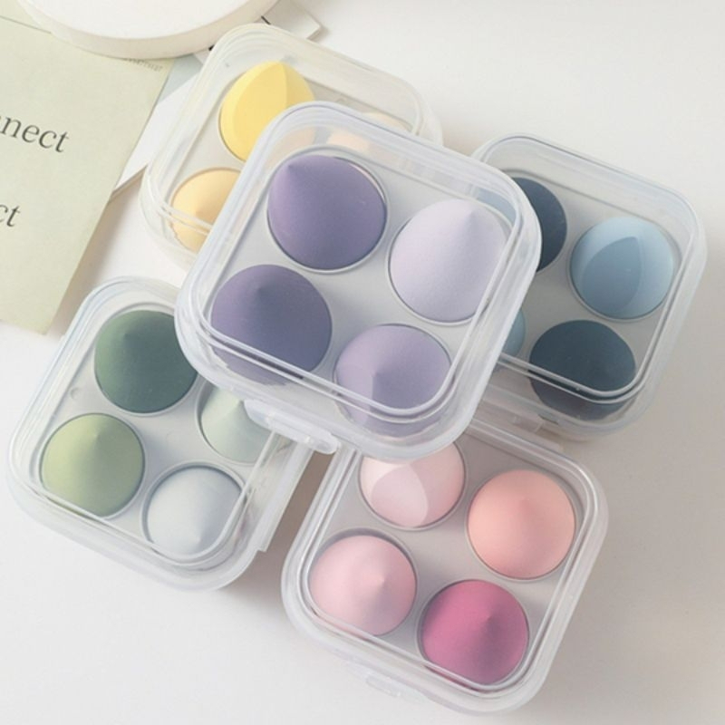 Set 4 mút, bông phấn trang điểm tán nền siêu mịn