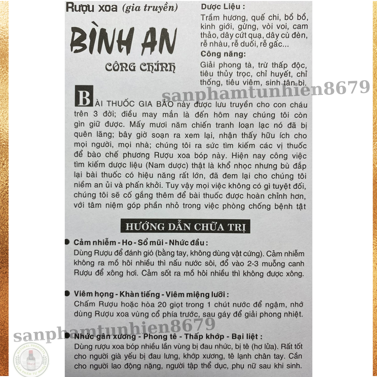 Chính Hãng - (Combo 4 chai) Dầu xoa bóp xương khớp Bình An chai 30ml