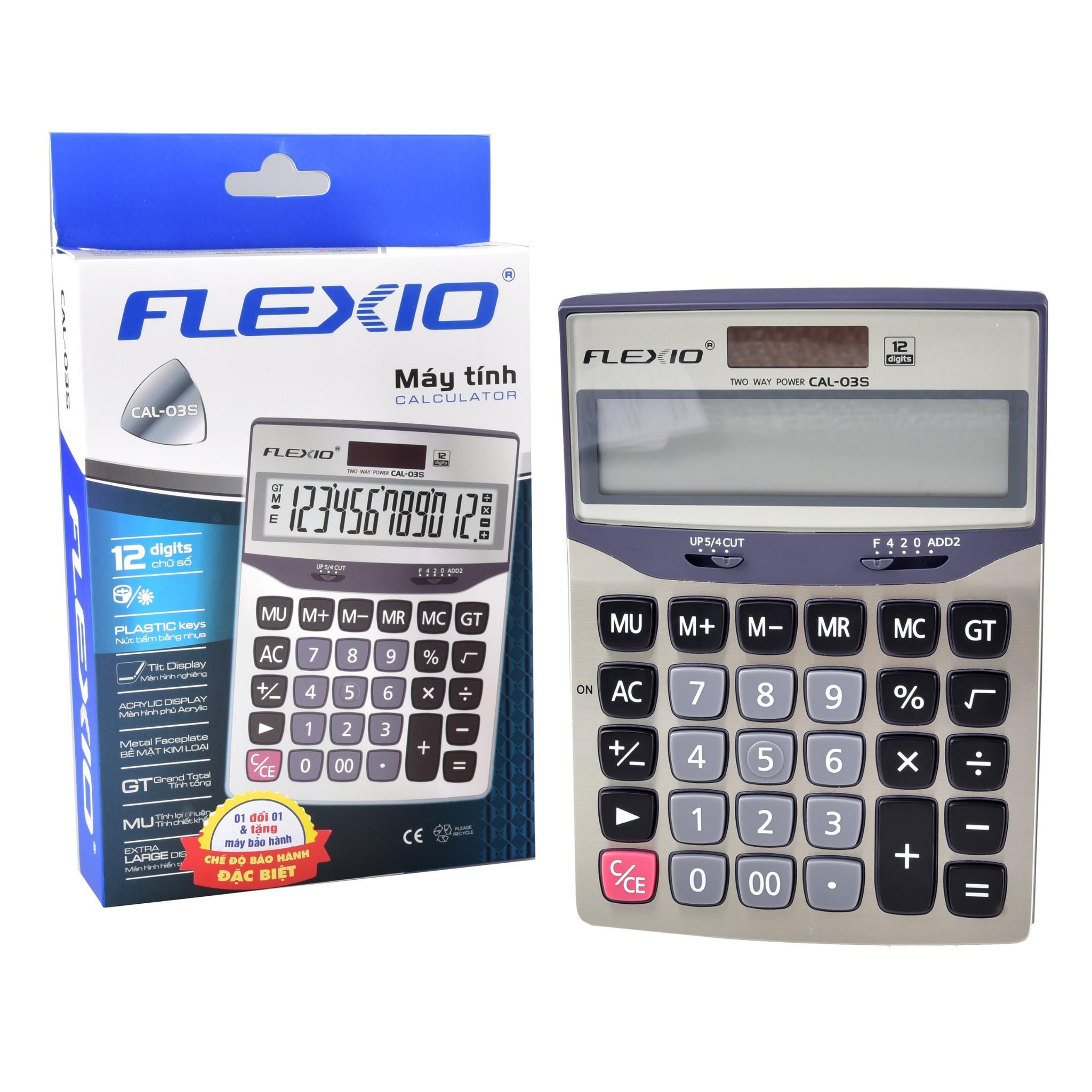 Máy tính Flexoffice FLEXIO CAL-03S Thiên Long - Phù hợp học sinh, máy tính toán cửa hàng tính tiền
