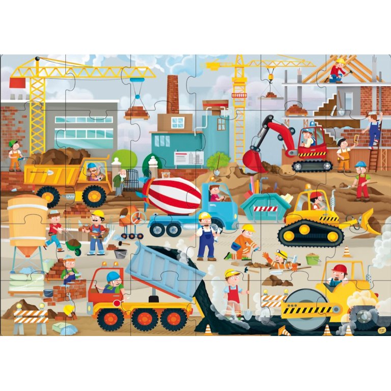 Round Boxes - Construction Site Vehicles