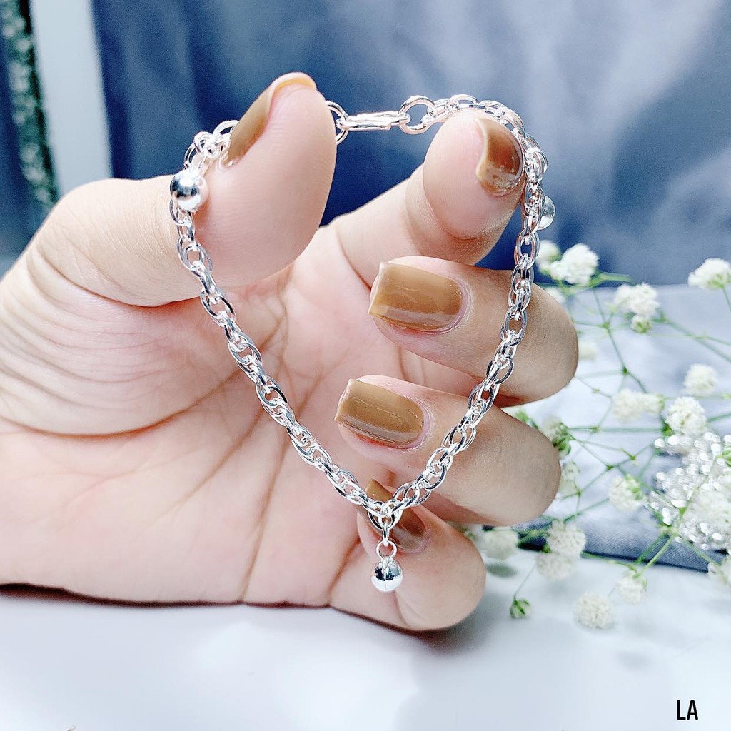 lắc tay xoắn nữ bạc ta mix chuông