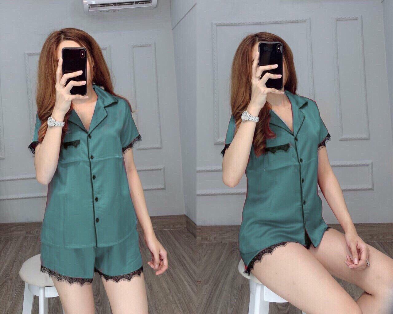 [HCM]Đồ bộ pizama đùi trơn cho nữ