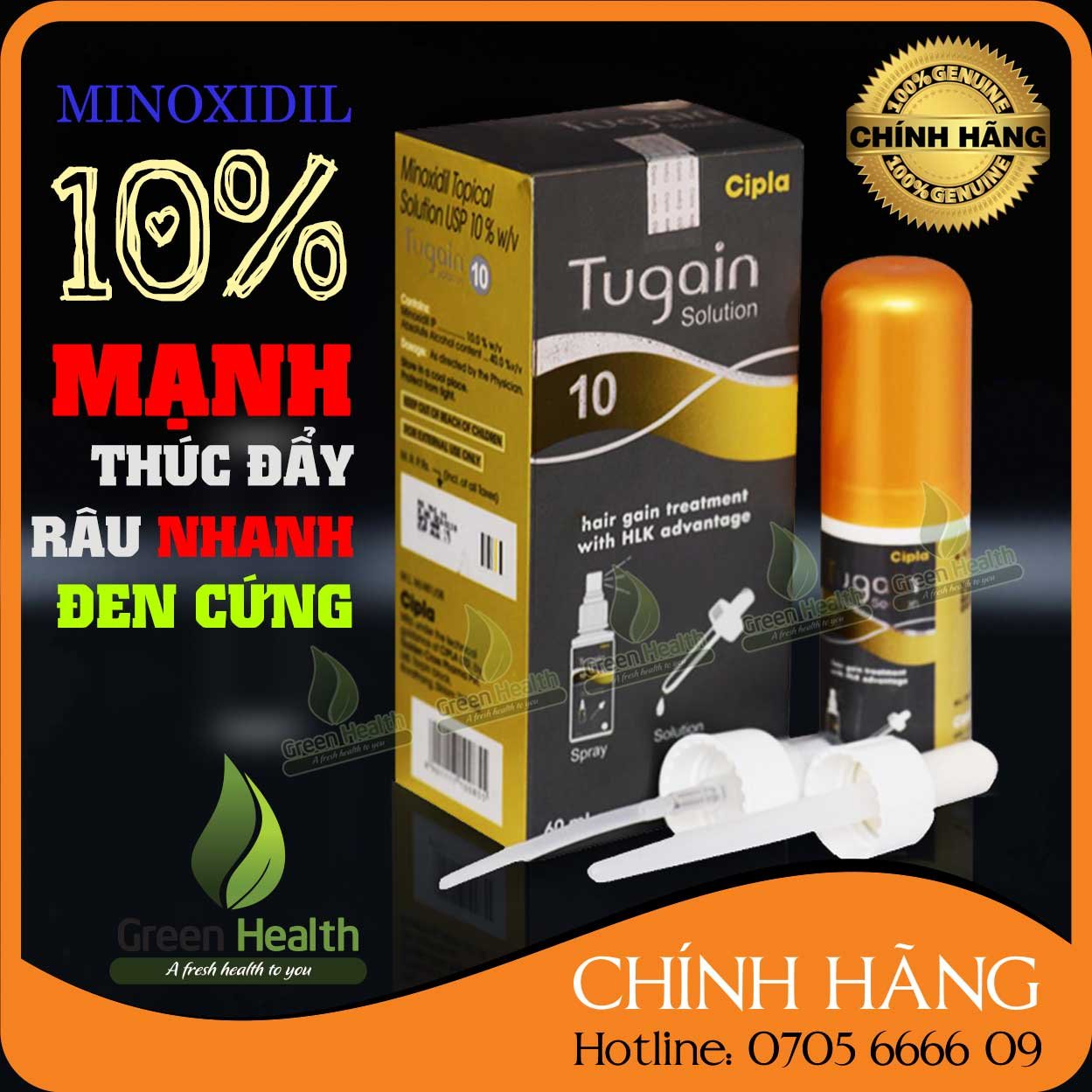 (Giveaway Peo Mix) Tugain Minoxidil 10% Solution to Support Beard and Hair Growth Minoxidil 10% Tugain