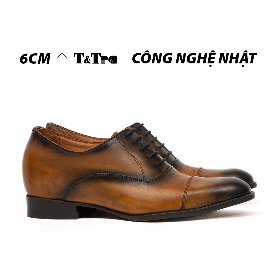 [ 6CM ] Giày Tăng Chiều Cao Nam T&TRA N311 Đen