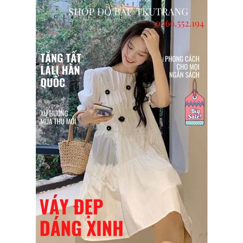 đầm bầu xinh cổ bèo-Váy Bầu Hè thiết kế sang chảnh mặc đi làm đi chơi đều được💗Free size 43~68kg