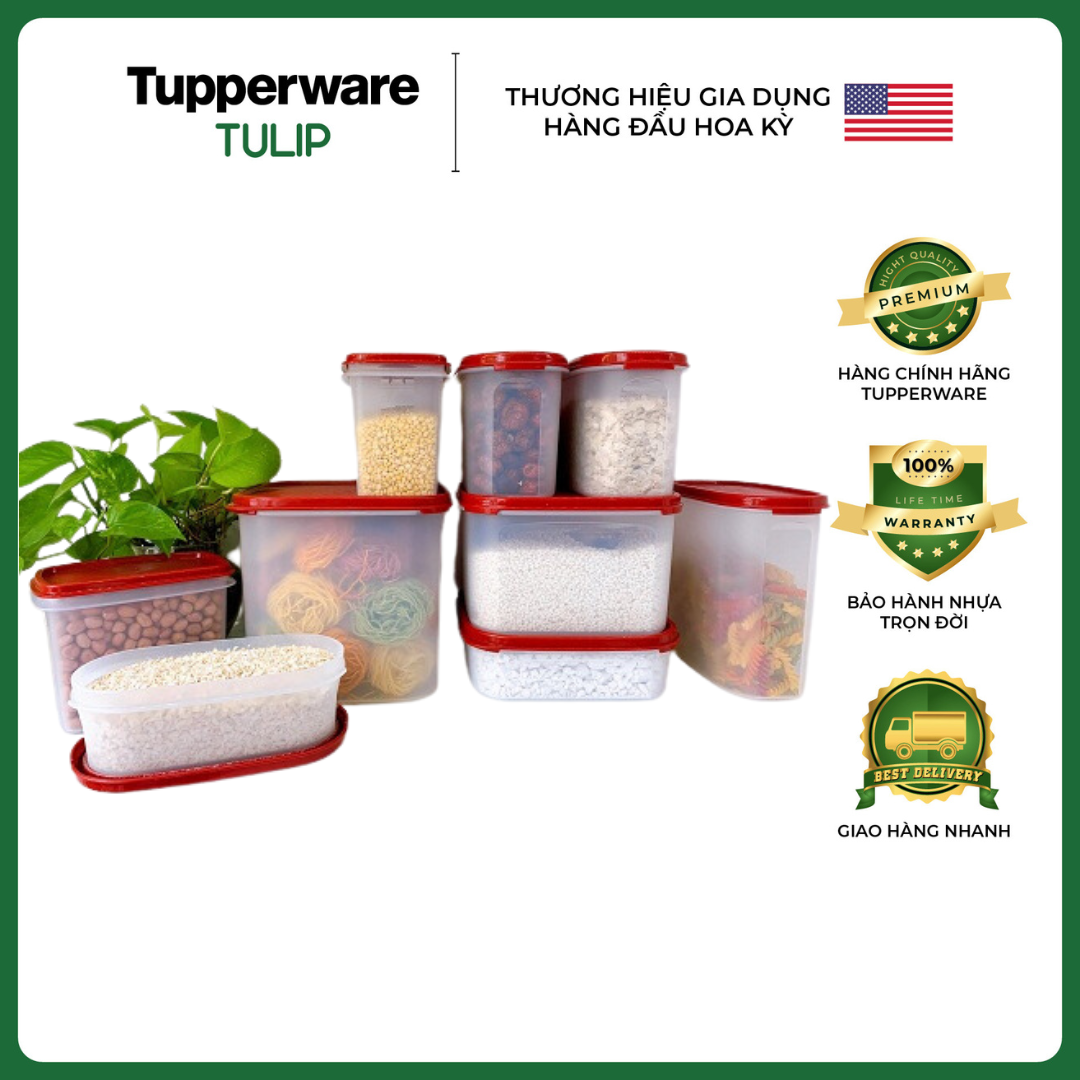 BỘ HỘP KỆ BẾP MODULAR MATE SUPER KITCHEN (9 HỘP) TUPPERWARE CHÍNH HÃNG