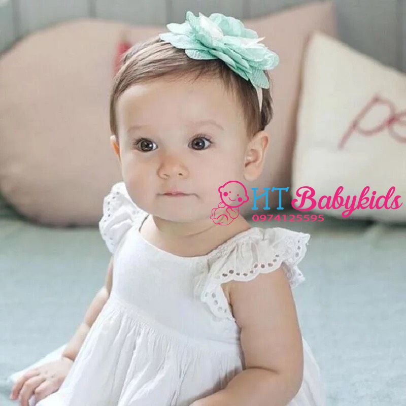 Băng đô cho bé gái hoa sen xinh xắn