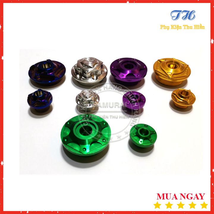 Ốc Mâm Lửa Nhôm Cho Xe Hon Da Và Ya Ma Ha Cực Chất