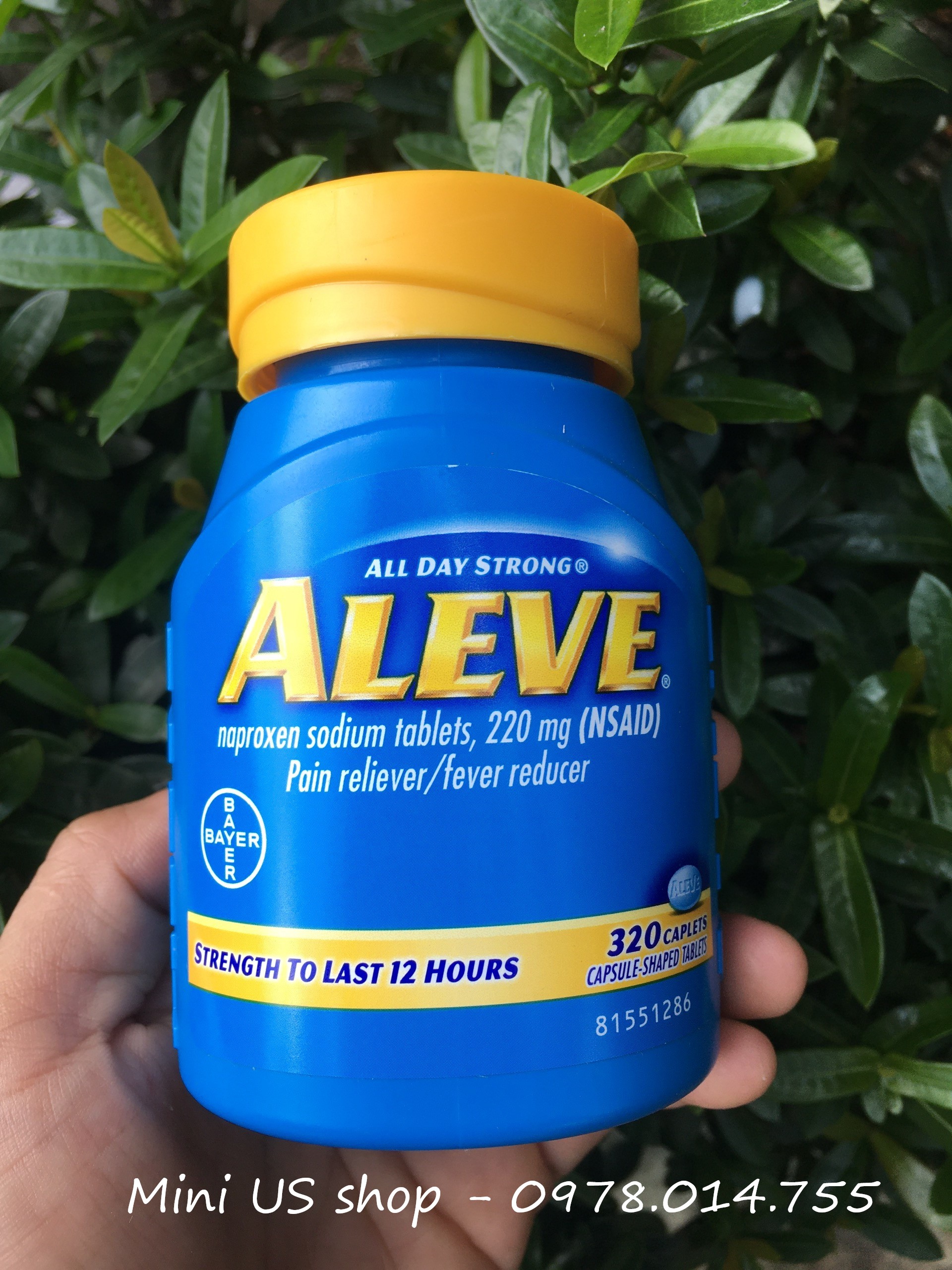 Aleve 220mg - 320 viên [Hàng Mỹ Chính Hãng]